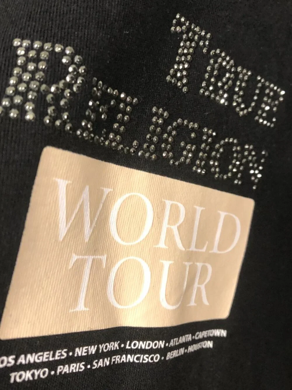 True Religion men World Tour black short sleeve TS, XL